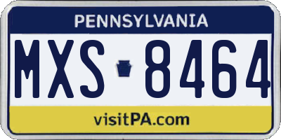 PA license plate MXS8464