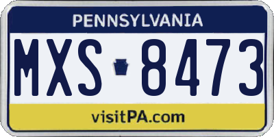 PA license plate MXS8473