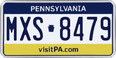 PA license plate MXS8479