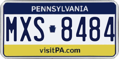 PA license plate MXS8484