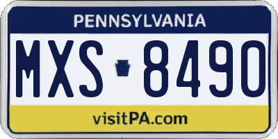 PA license plate MXS8490