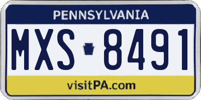 PA license plate MXS8491
