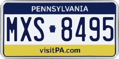 PA license plate MXS8495