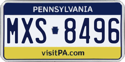 PA license plate MXS8496
