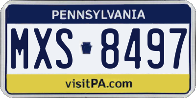 PA license plate MXS8497