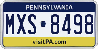 PA license plate MXS8498