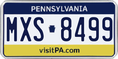 PA license plate MXS8499