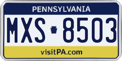PA license plate MXS8503