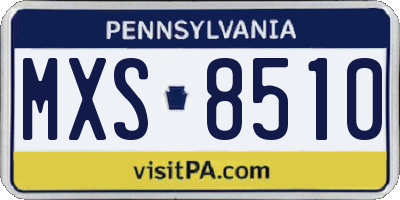 PA license plate MXS8510