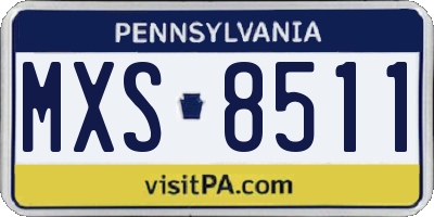 PA license plate MXS8511