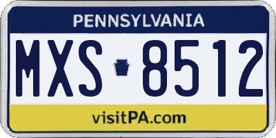 PA license plate MXS8512