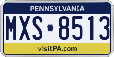 PA license plate MXS8513