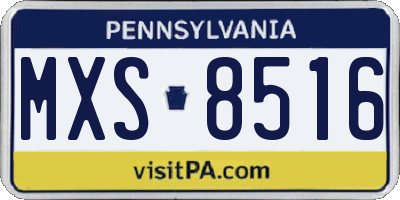 PA license plate MXS8516