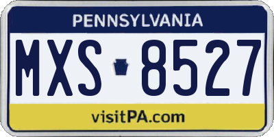 PA license plate MXS8527