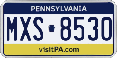 PA license plate MXS8530