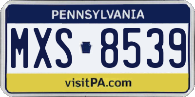 PA license plate MXS8539