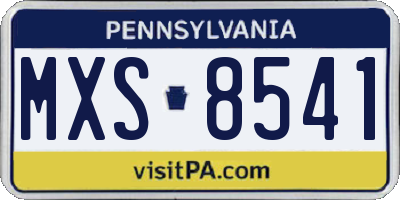 PA license plate MXS8541