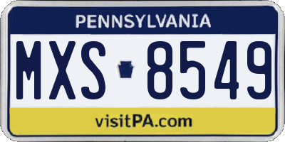 PA license plate MXS8549
