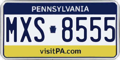 PA license plate MXS8555
