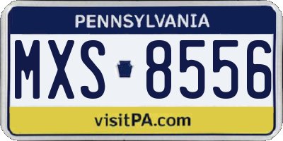 PA license plate MXS8556
