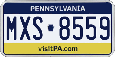 PA license plate MXS8559