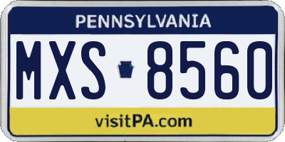 PA license plate MXS8560