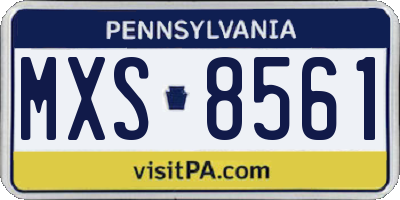 PA license plate MXS8561
