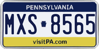 PA license plate MXS8565