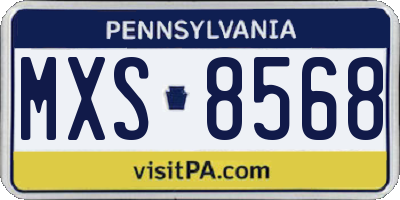 PA license plate MXS8568