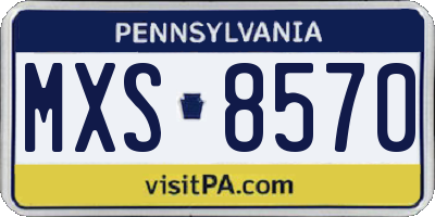 PA license plate MXS8570