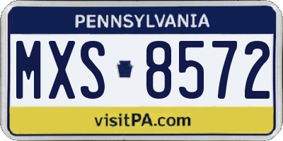 PA license plate MXS8572