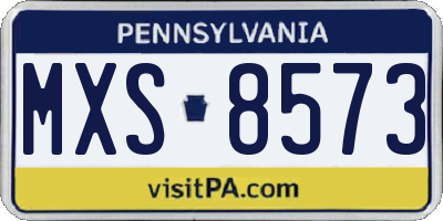 PA license plate MXS8573