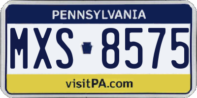 PA license plate MXS8575