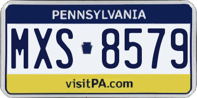 PA license plate MXS8579