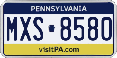 PA license plate MXS8580
