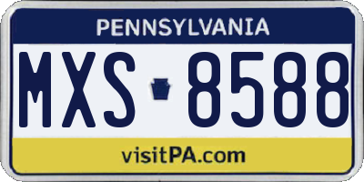 PA license plate MXS8588