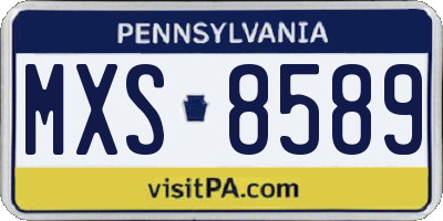 PA license plate MXS8589