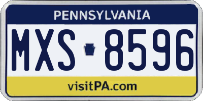 PA license plate MXS8596