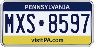 PA license plate MXS8597