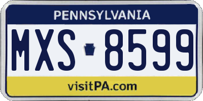 PA license plate MXS8599