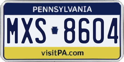 PA license plate MXS8604