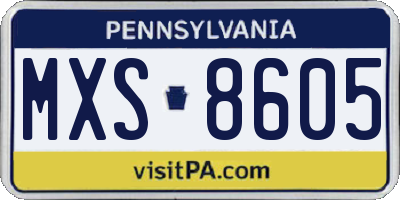 PA license plate MXS8605