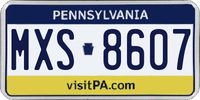 PA license plate MXS8607