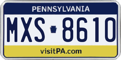 PA license plate MXS8610