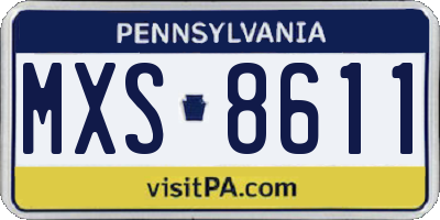 PA license plate MXS8611