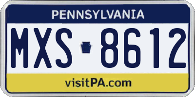 PA license plate MXS8612