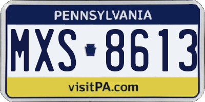 PA license plate MXS8613