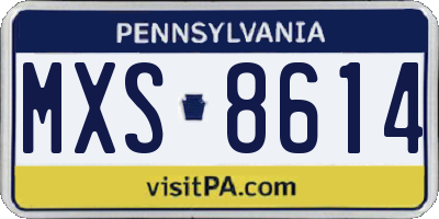 PA license plate MXS8614