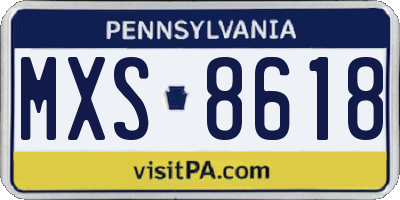 PA license plate MXS8618