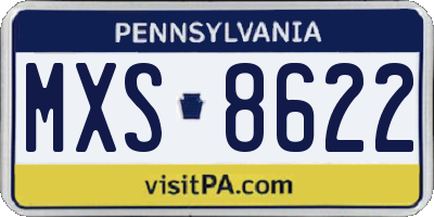PA license plate MXS8622